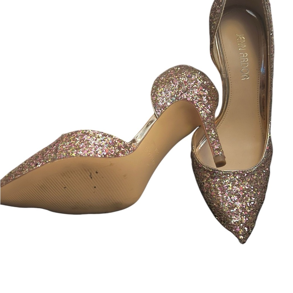 Jenn Ardor Pink Glitter Heels Elegant Design